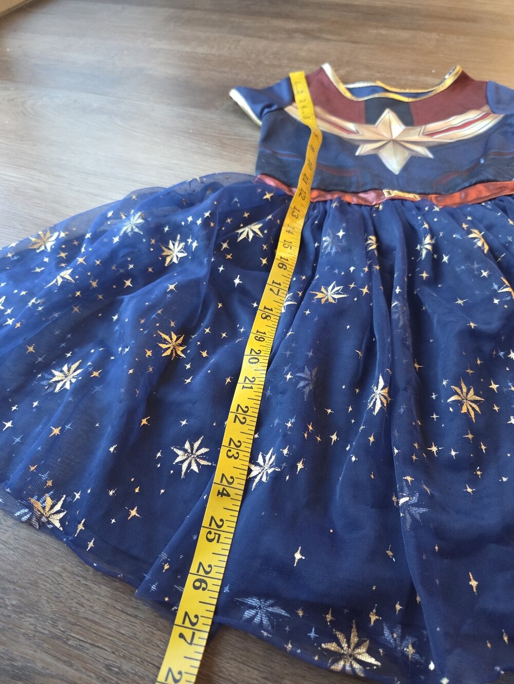 Disney Avengers Captain Marvel Cosplay Tutu Tulle Dress Halloween Costume sz 7-8 - Picture 7 of 11